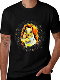 Squirrel Eating Peanuts Graphic T-Shirt - Black
