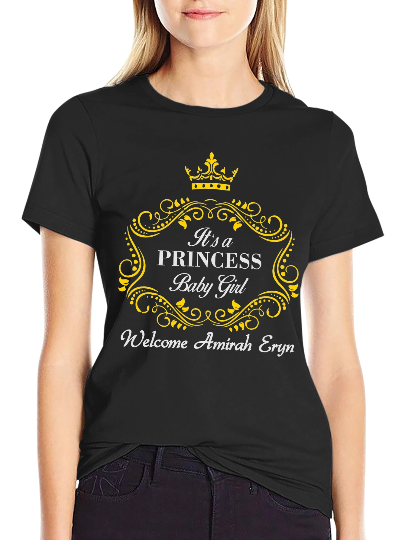 Princess Baby Girl Welcome T-Shirt - Custom Name