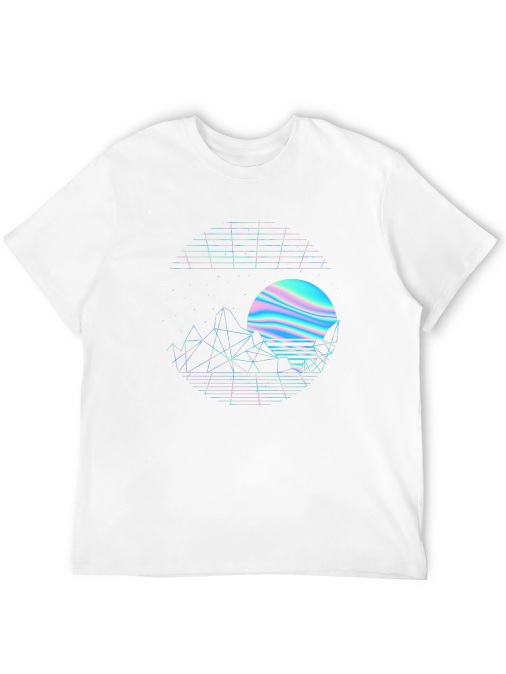 Retro Sunset Graphic Tee - Black Crew Neck Shirt