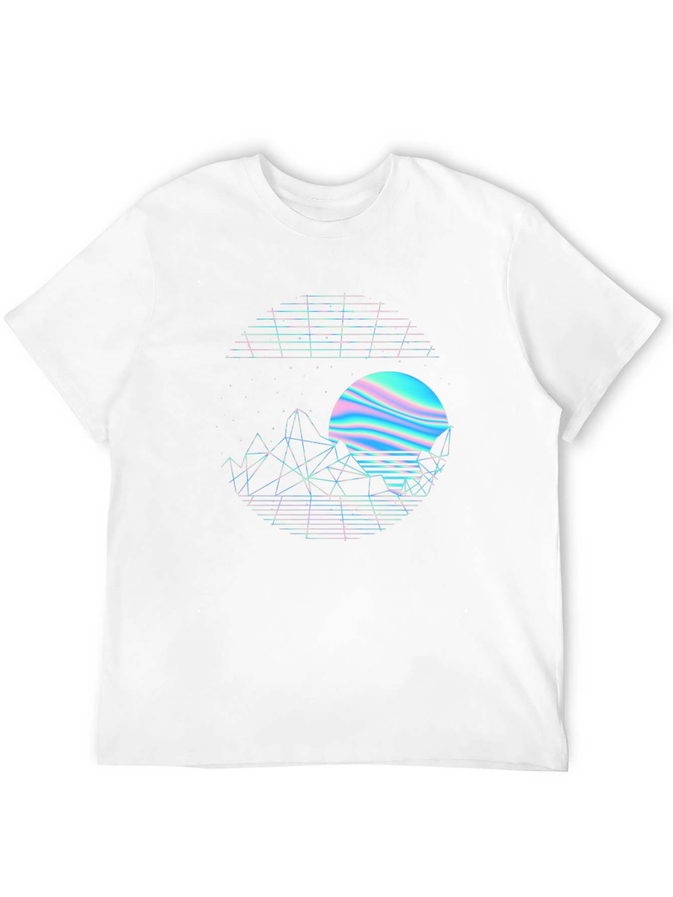 Retro Sunset Graphic Tee - Black Crew Neck Shirt