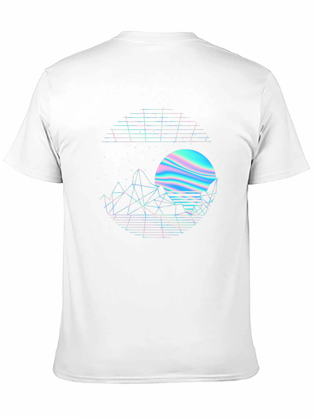 Retro Sunset Graphic Tee - Black Crew Neck Shirt