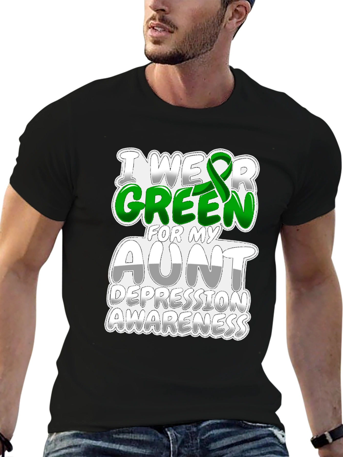 I Wear Green for My Aunt Depression Awareness T-Shirt