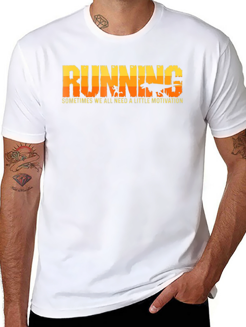 Running Motivation T-Shirt: Dinosaur Chase