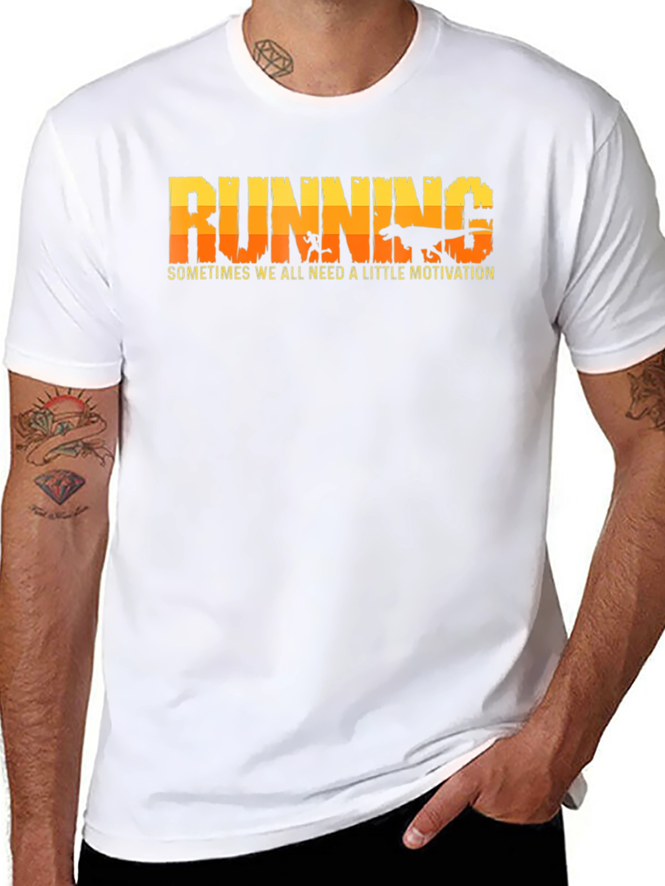 Running Motivation T-Shirt: Dinosaur Chase