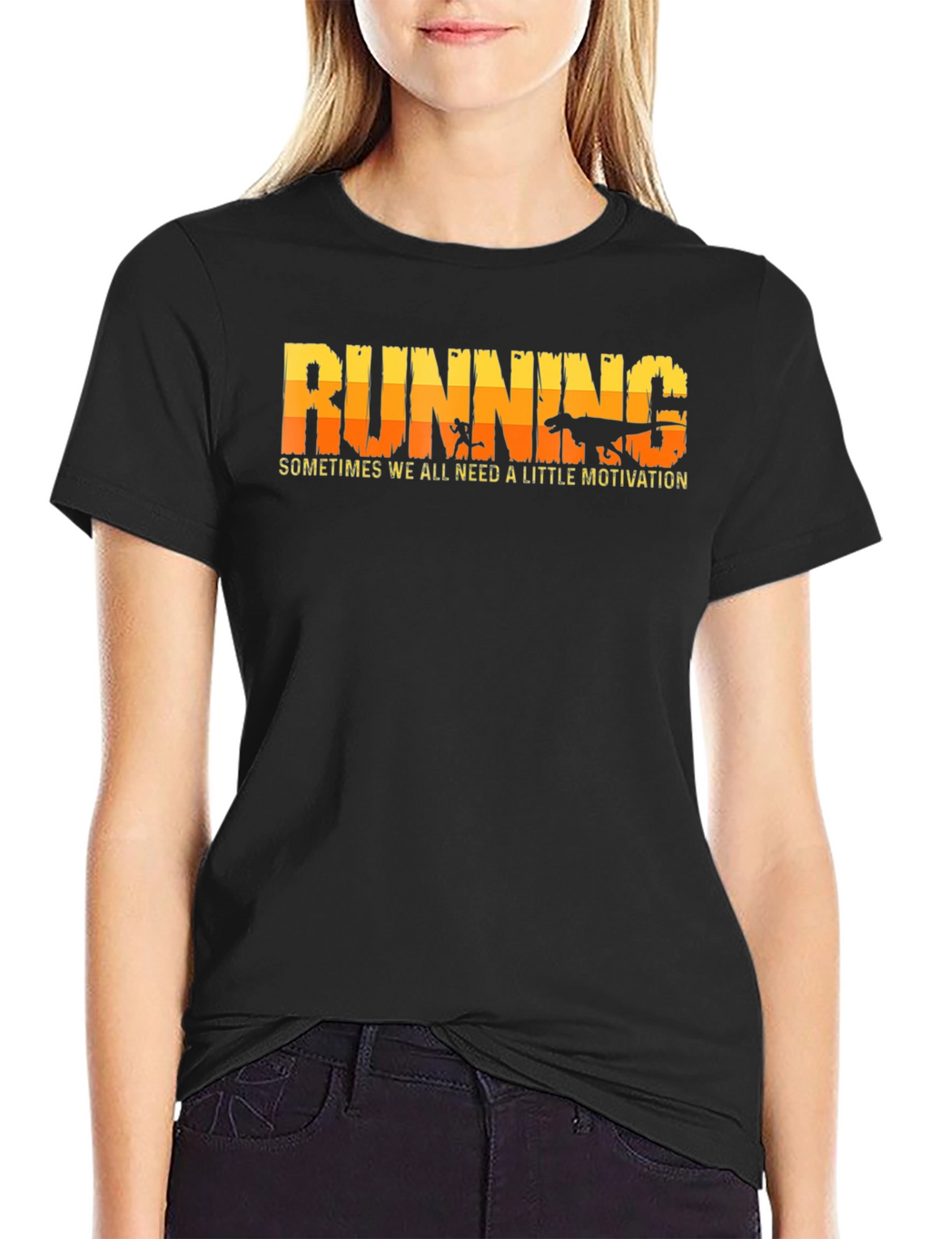 Running Motivation T-Shirt: Dinosaur Chase