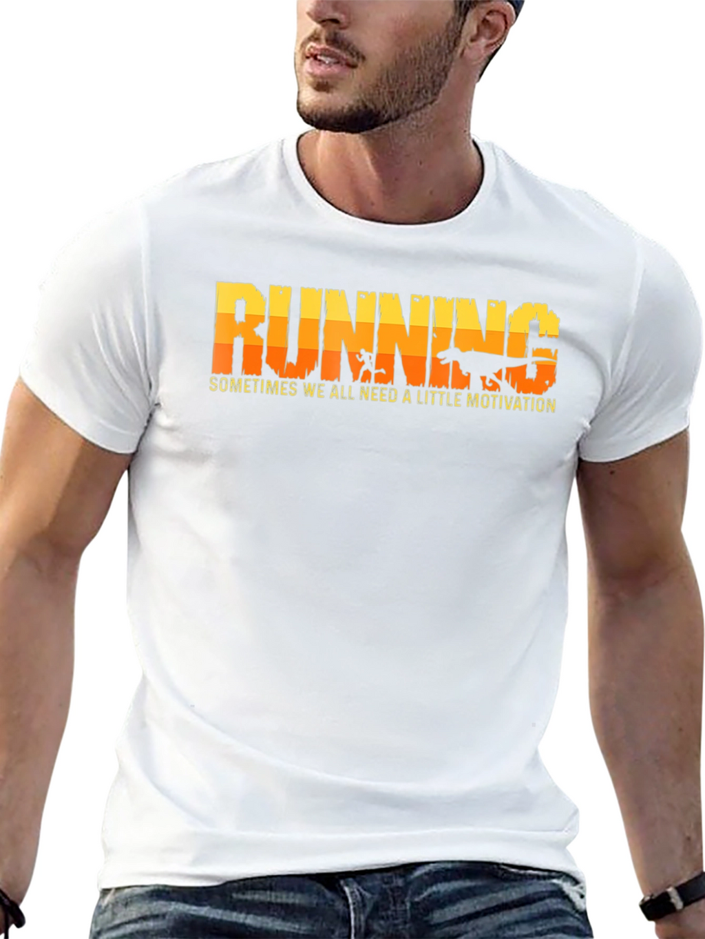 Running Motivation T-Shirt: Dinosaur Chase