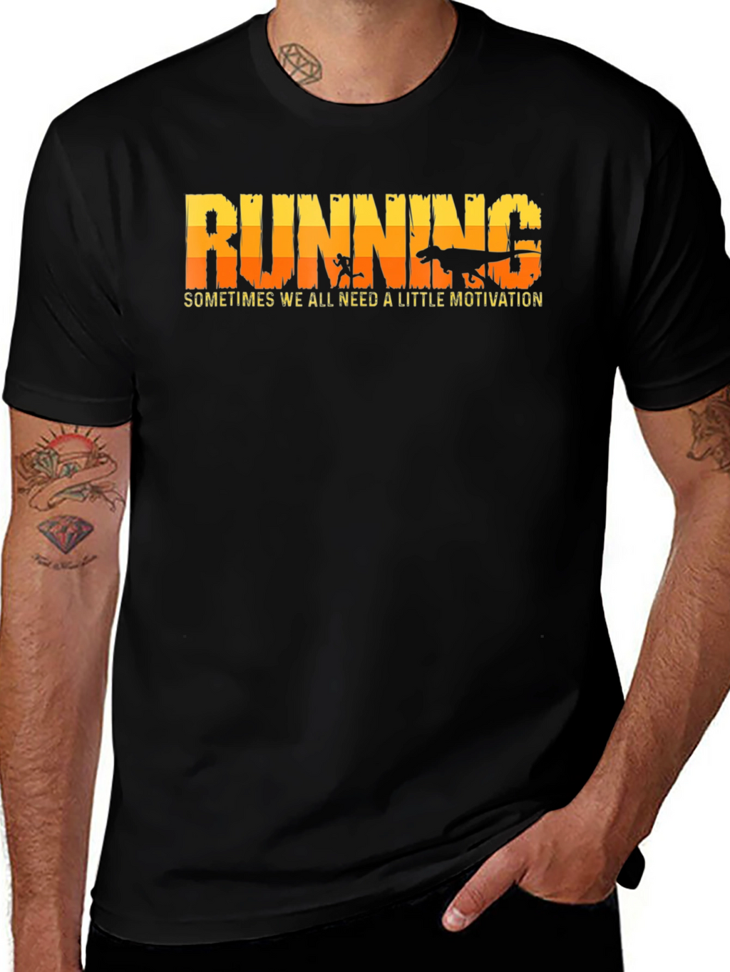 Running Motivation T-Shirt: Dinosaur Chase