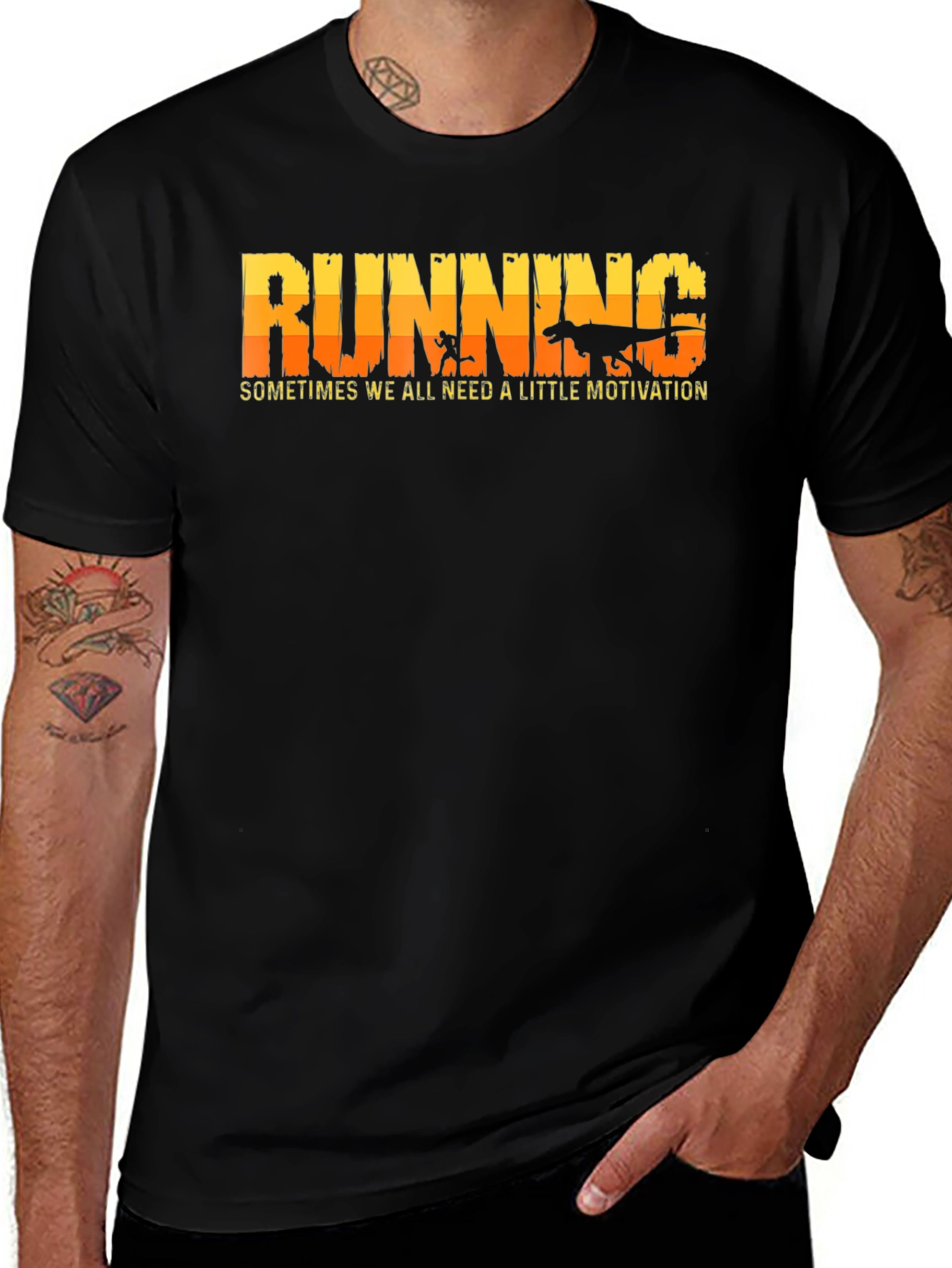 Running Motivation T-Shirt: Dinosaur Chase