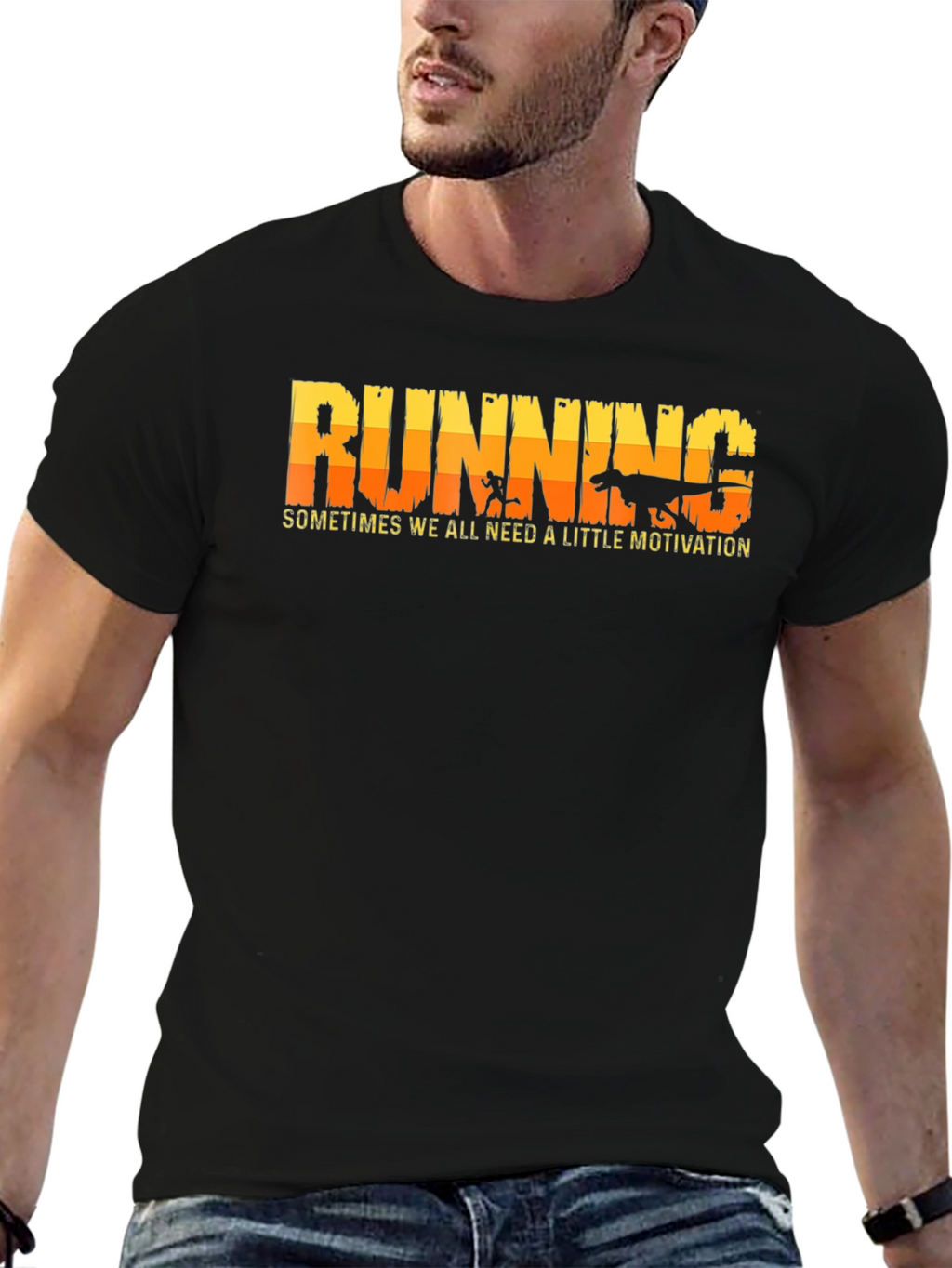 Running Motivation T-Shirt: Dinosaur Chase