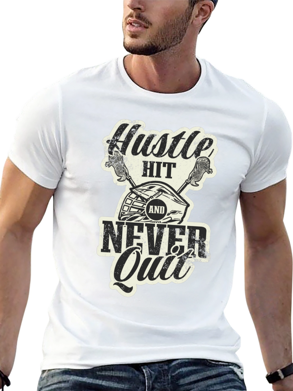 Hustle Hit Never Quit Graphic T-Shirt