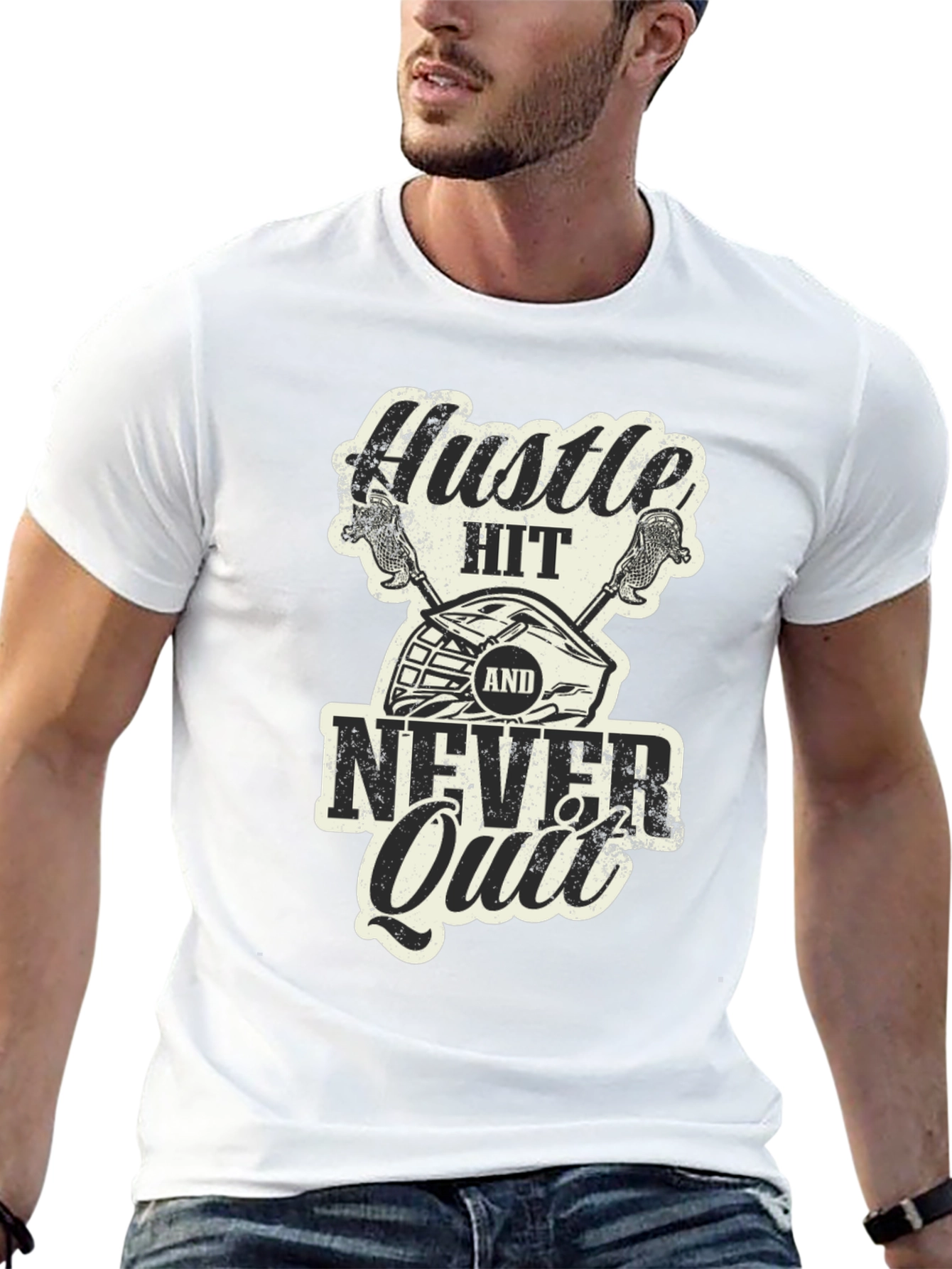 Hustle Hit Never Quit Graphic T-Shirt