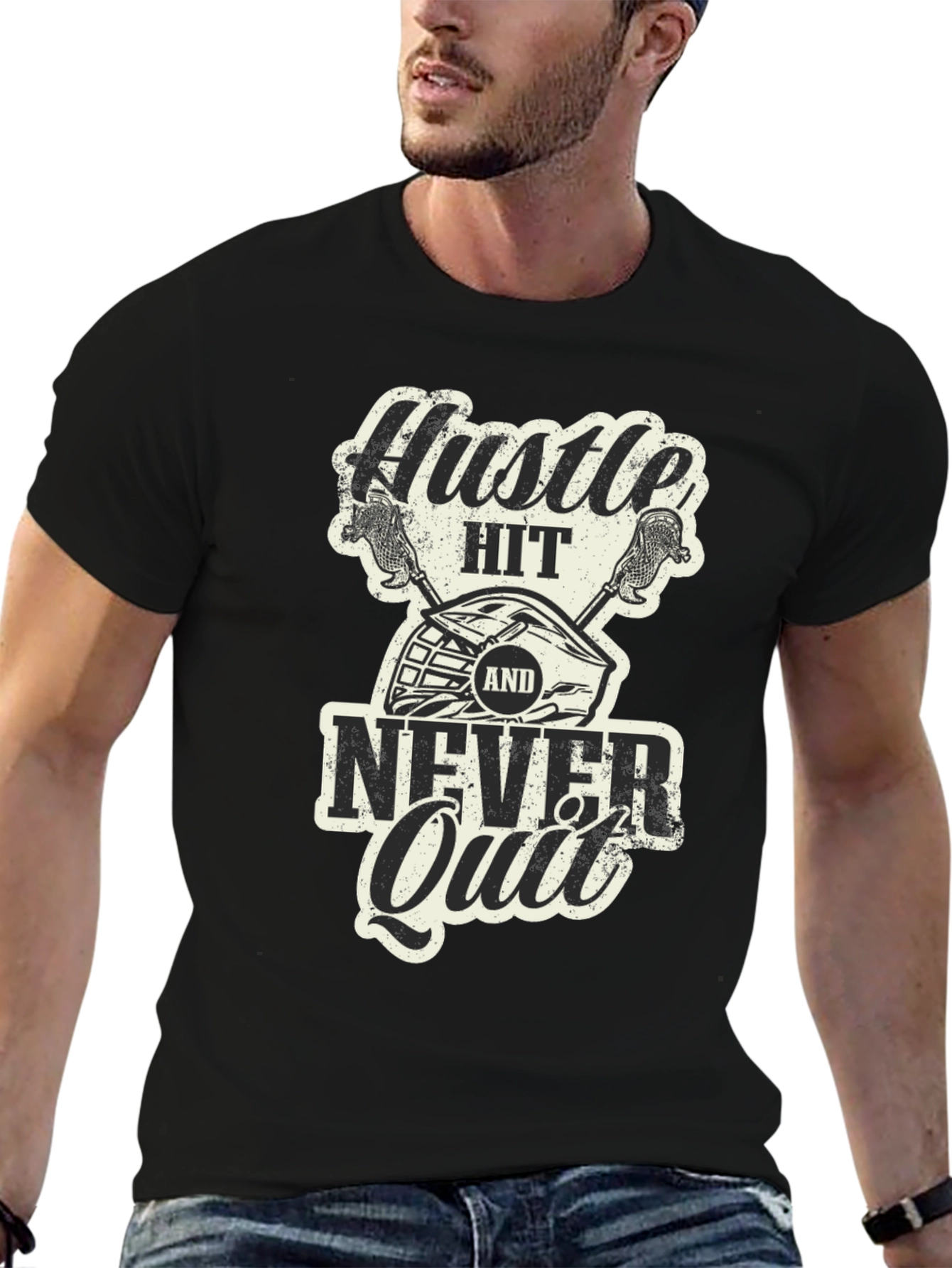 Hustle Hit Never Quit Graphic T-Shirt