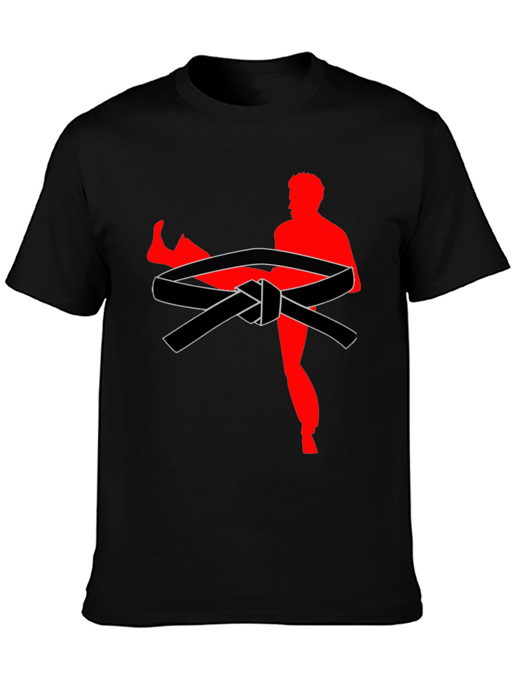 Karate Kick T-Shirt - Black Belt Design