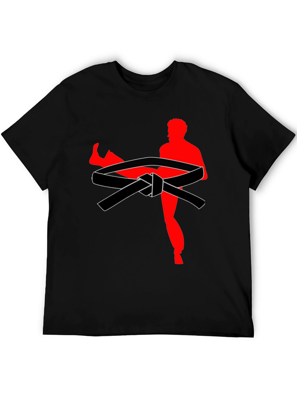Karate Kick T-Shirt - Black Belt Design