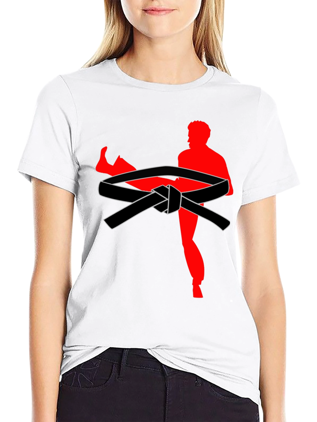 Karate Kick T-Shirt - Black Belt Design