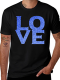 Love T-Shirt - Blue Glitter Effect Design