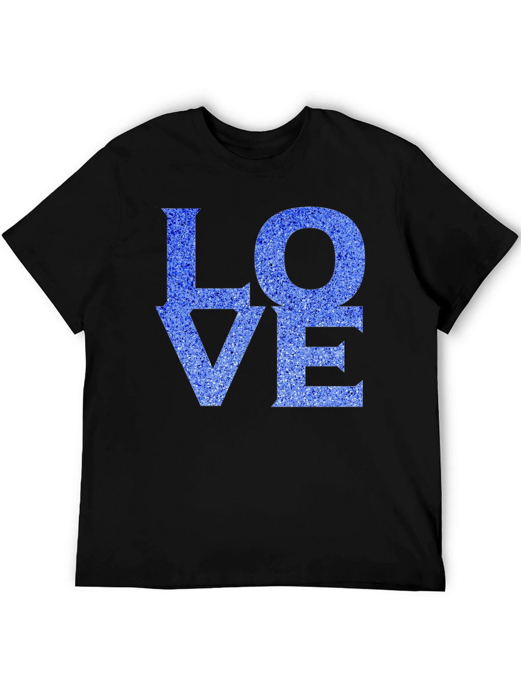 Love T-Shirt - Blue Glitter Effect Design