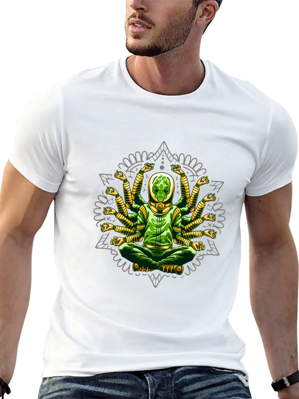 Multi-Armed Alien Meditation T-Shirt