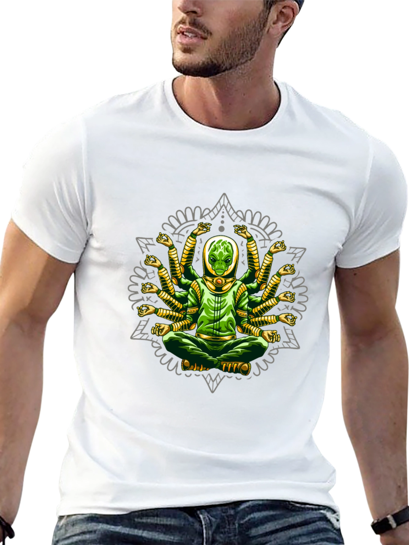 Multi-Armed Alien Meditation T-Shirt