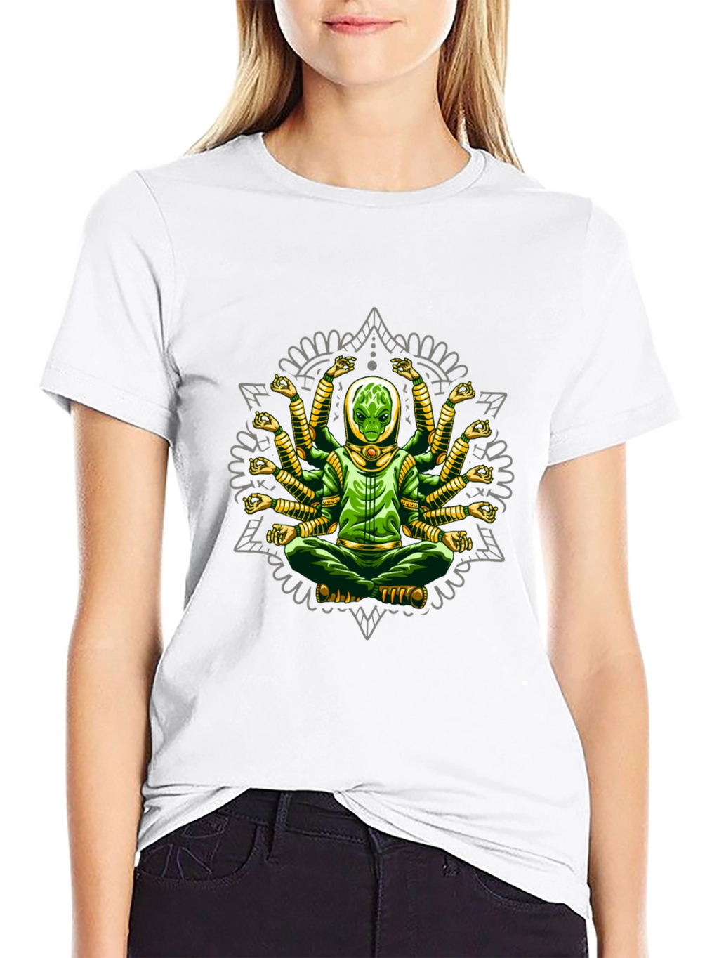 Multi-Armed Alien Meditation T-Shirt