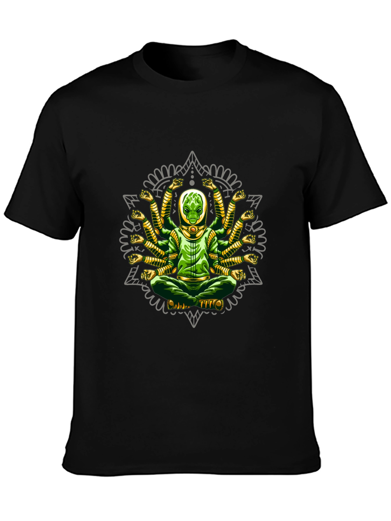 Multi-Armed Alien Meditation T-Shirt