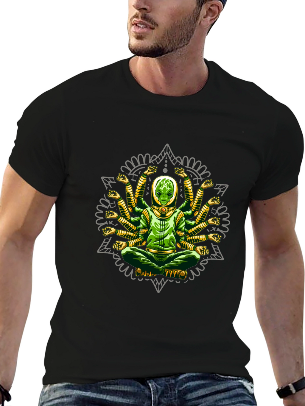 Multi-Armed Alien Meditation T-Shirt