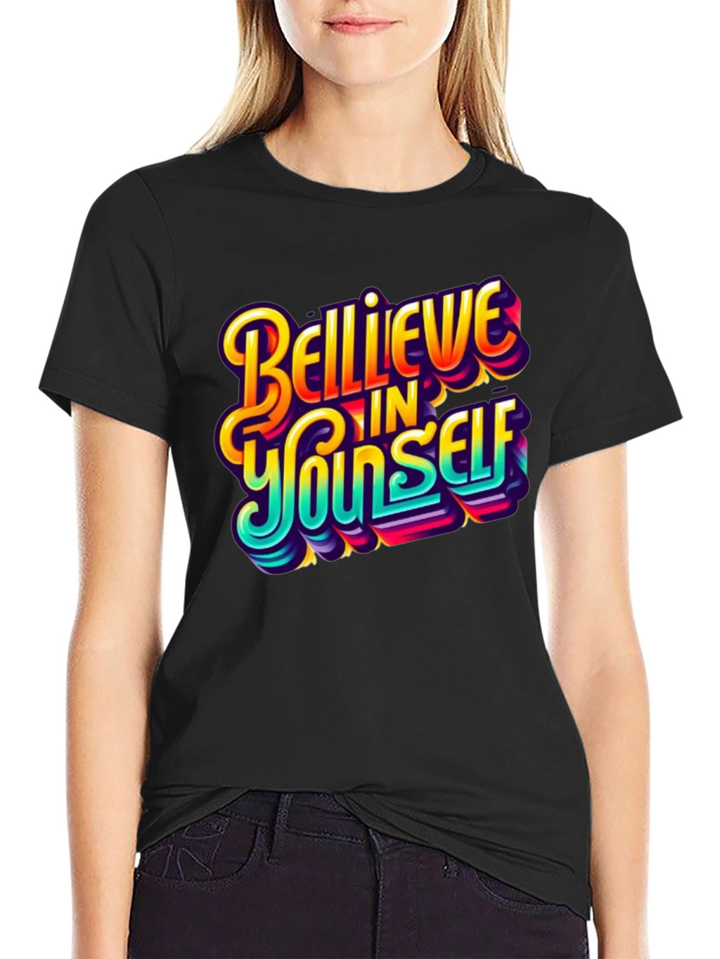 Believe In Yourself Graphic Tee - Black