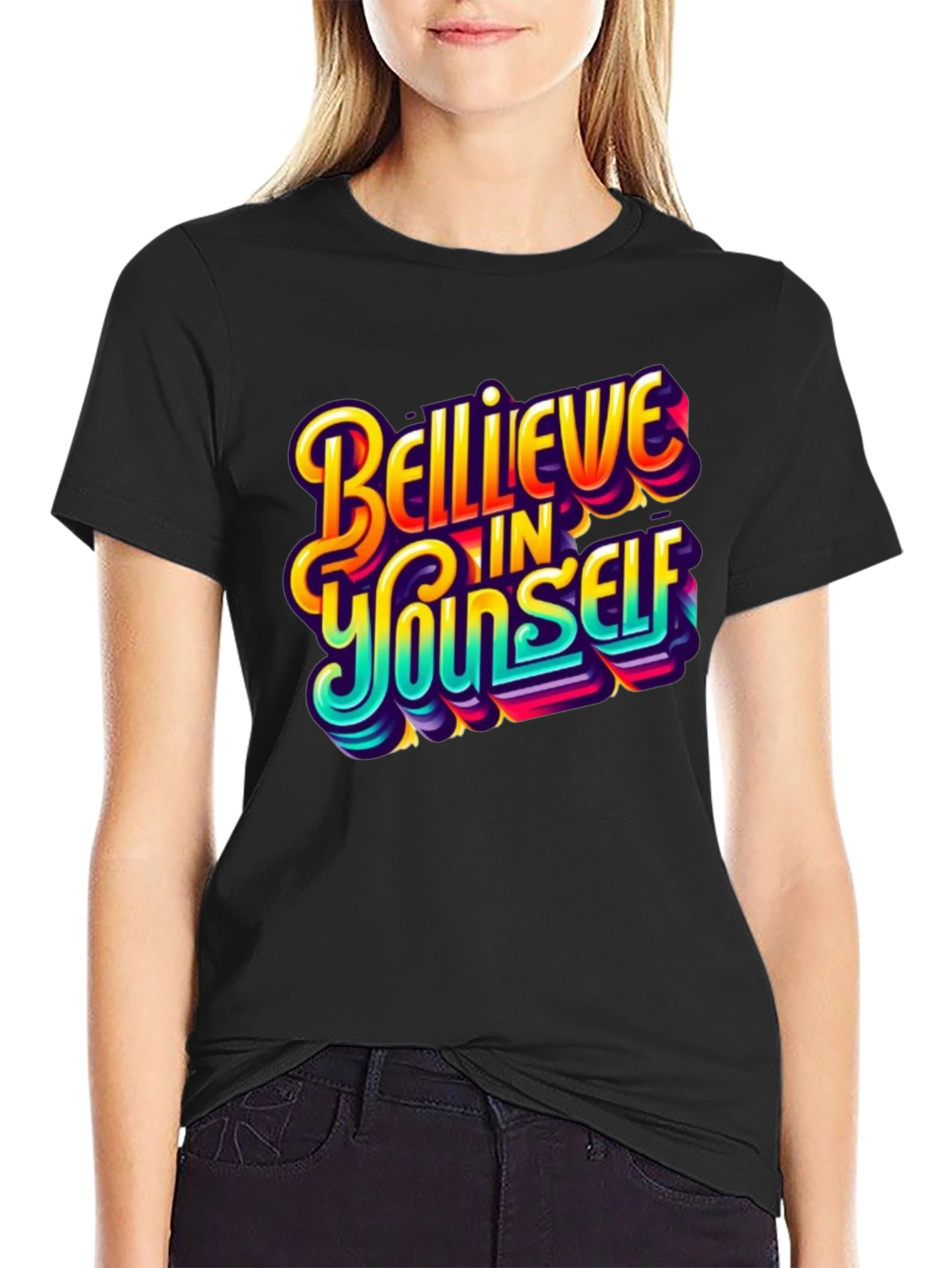 Believe In Yourself Graphic Tee - Black