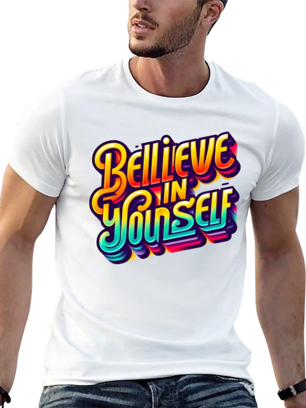 Believe In Yourself Graphic Tee - Black