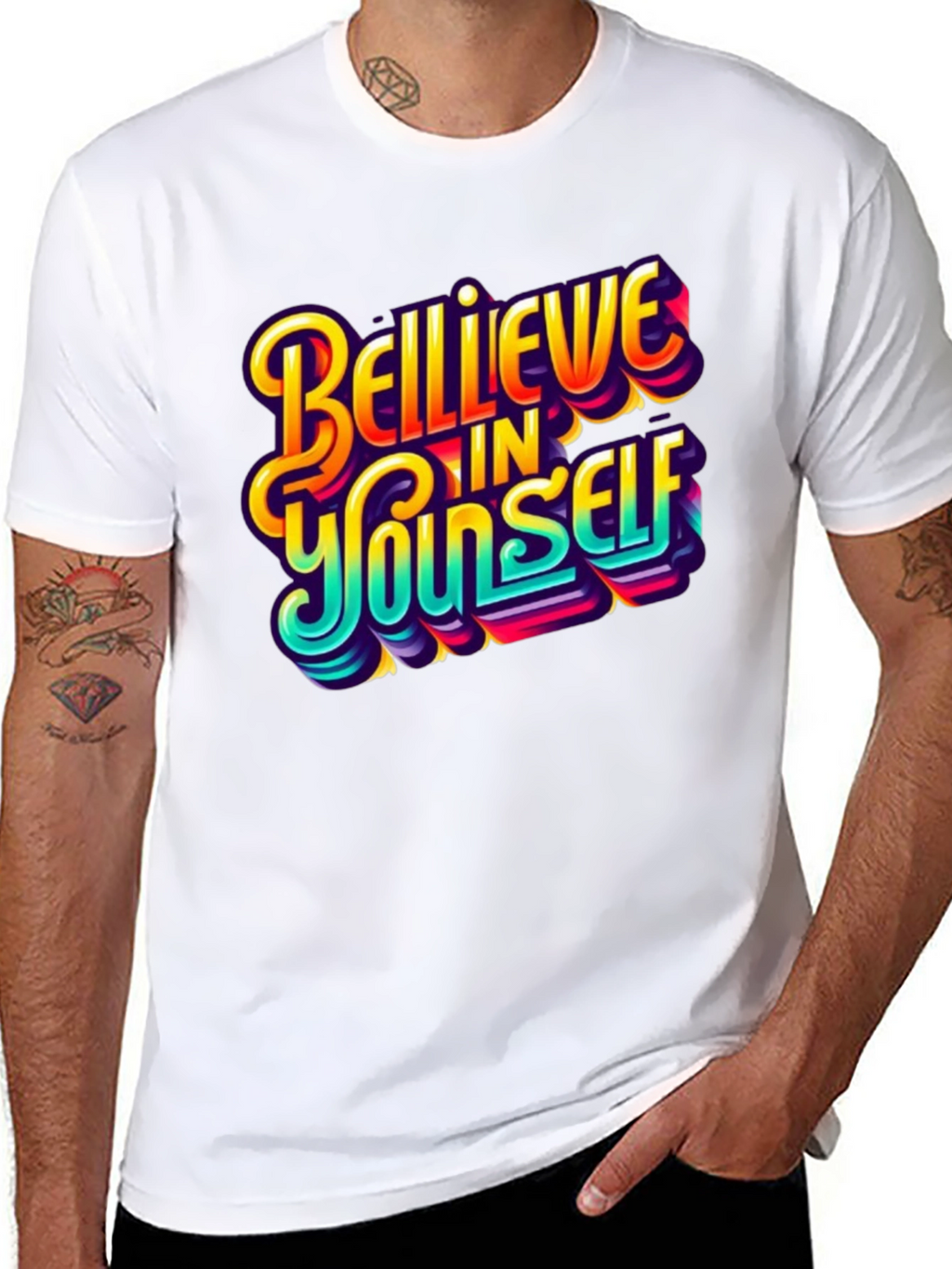 Believe In Yourself Graphic Tee - Black