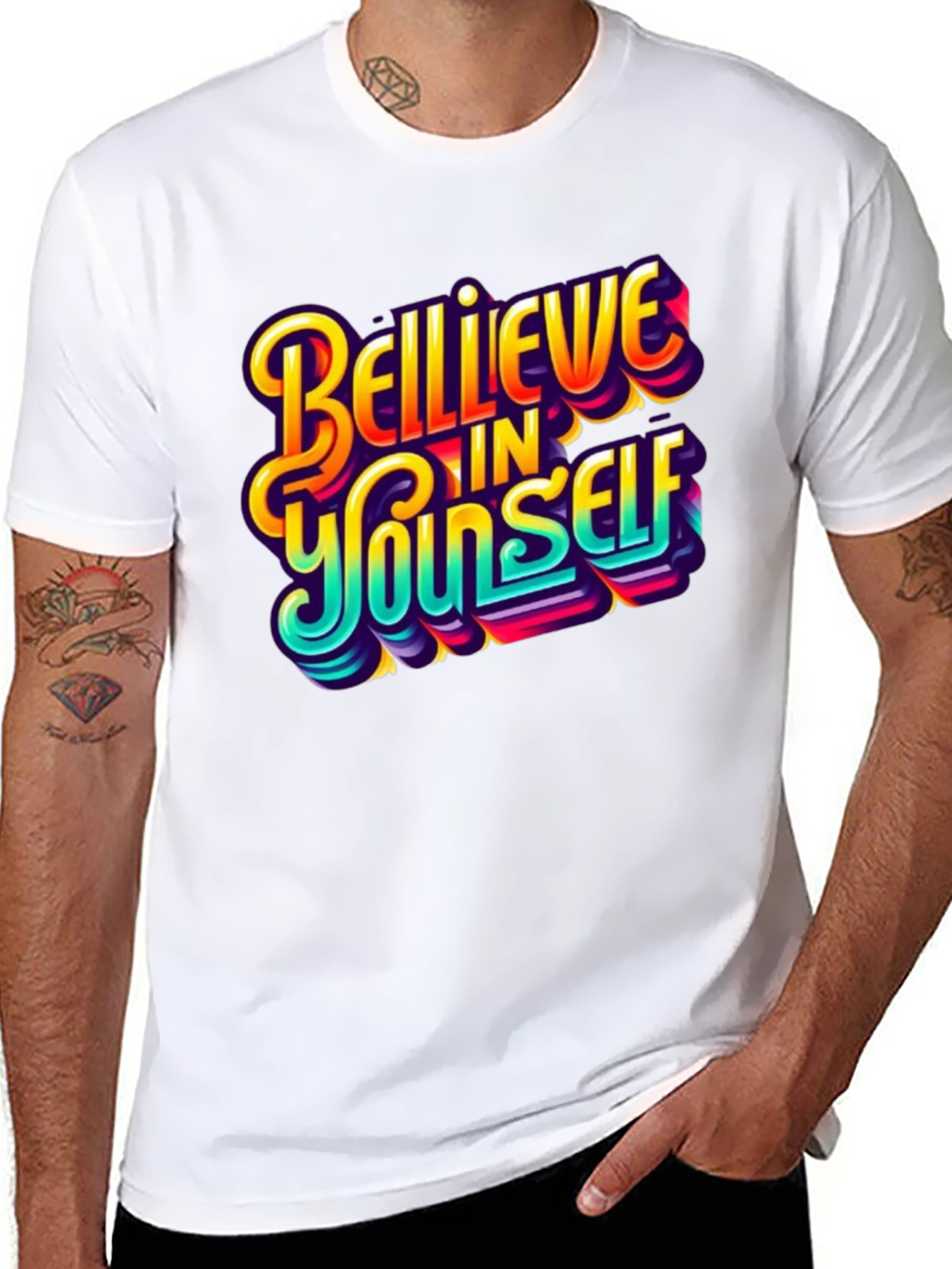 Believe In Yourself Graphic Tee - Black