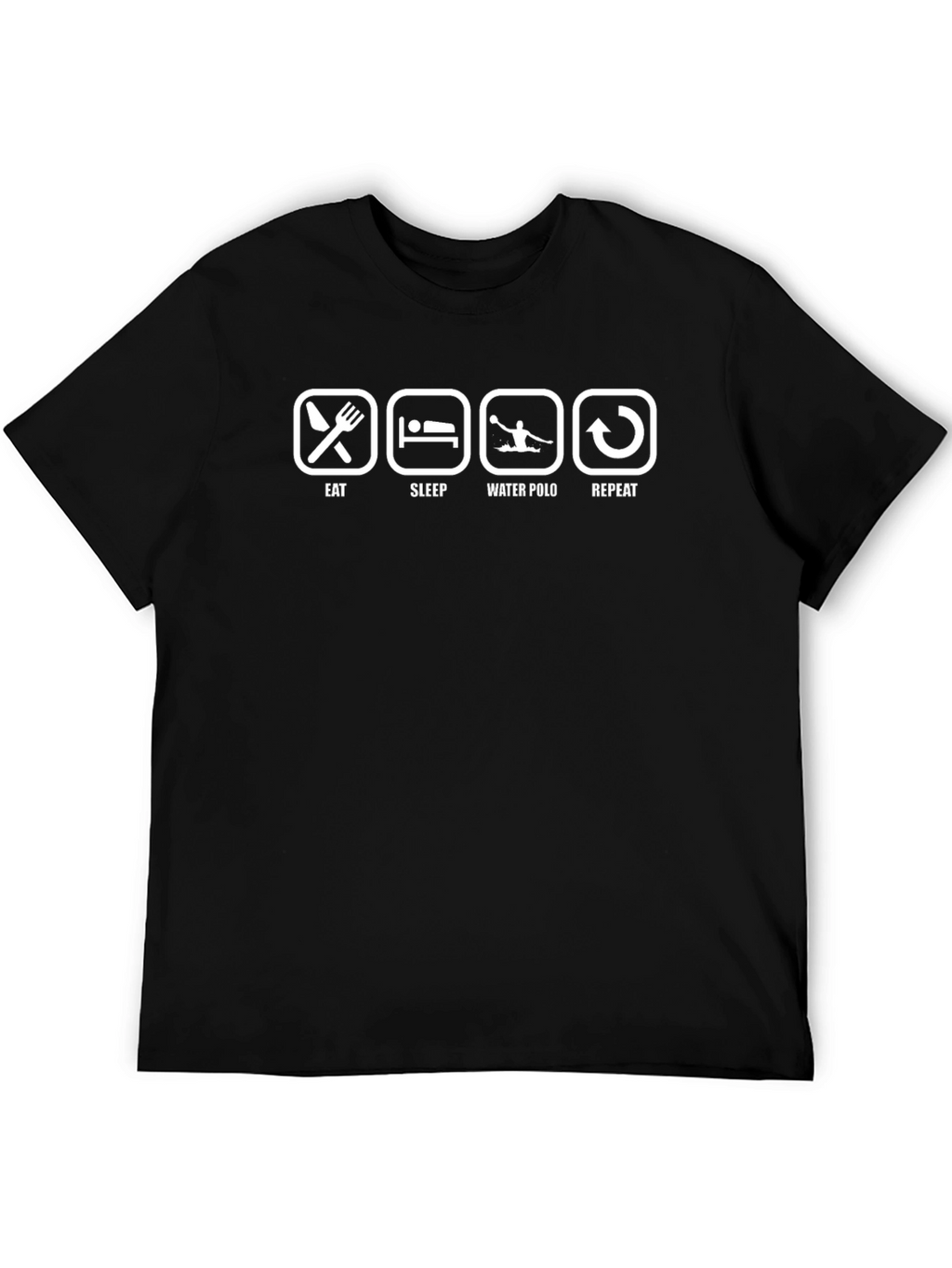 Eat Sleep Water Polo Repeat Black T-Shirt