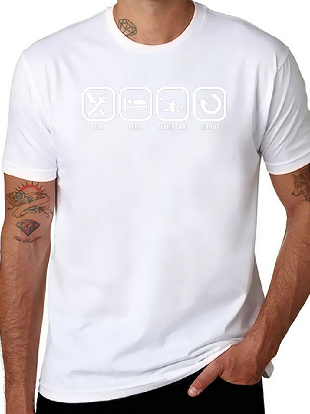 Eat Sleep Water Polo Repeat Black T-Shirt