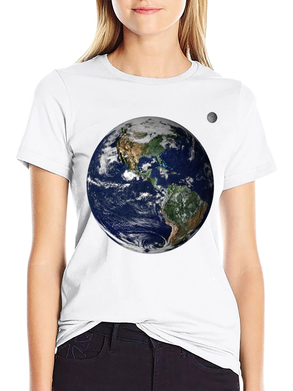 Earth and Moon Graphic Tee - Black