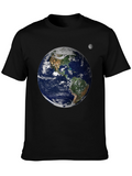 Earth and Moon Graphic Tee - Black