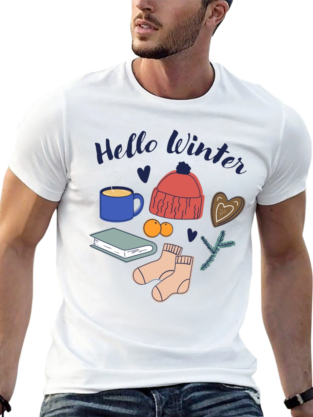 Hello Winter T-Shirt: Cozy Season Design
