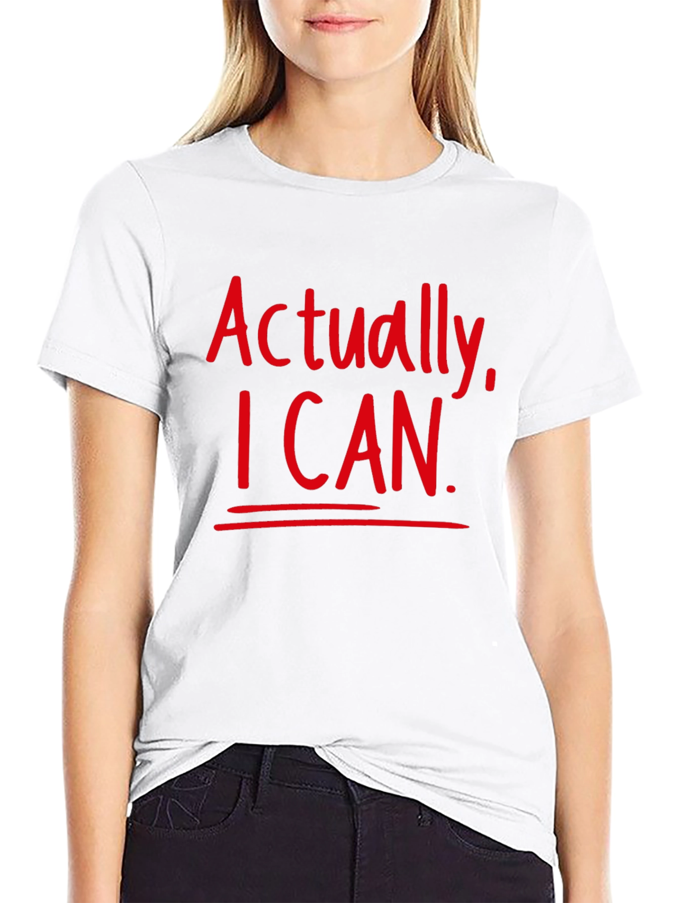 Actually I Can Black T-Shirt