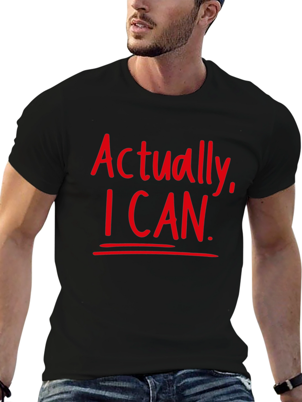 Actually I Can Black T-Shirt