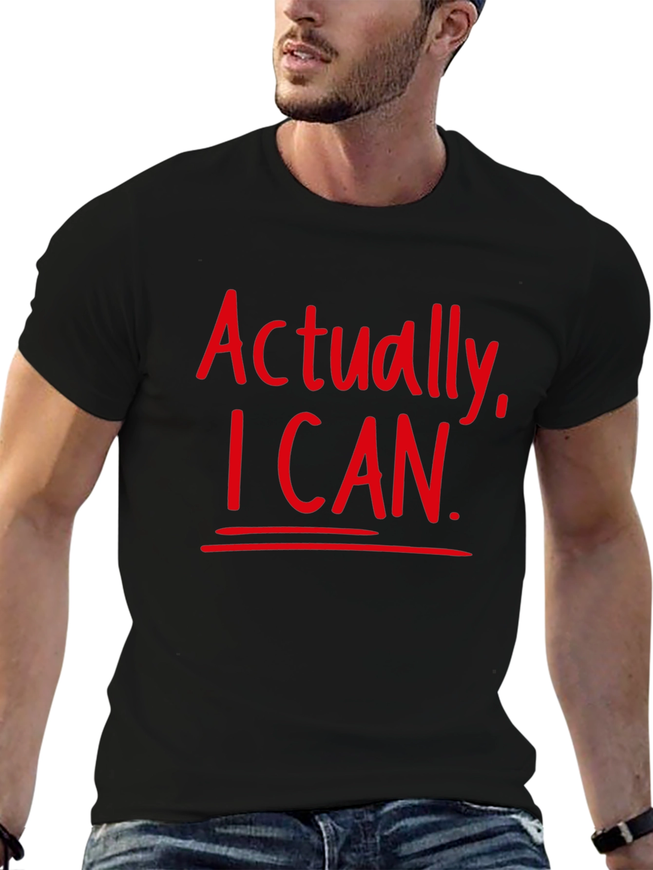 Actually I Can Black T-Shirt