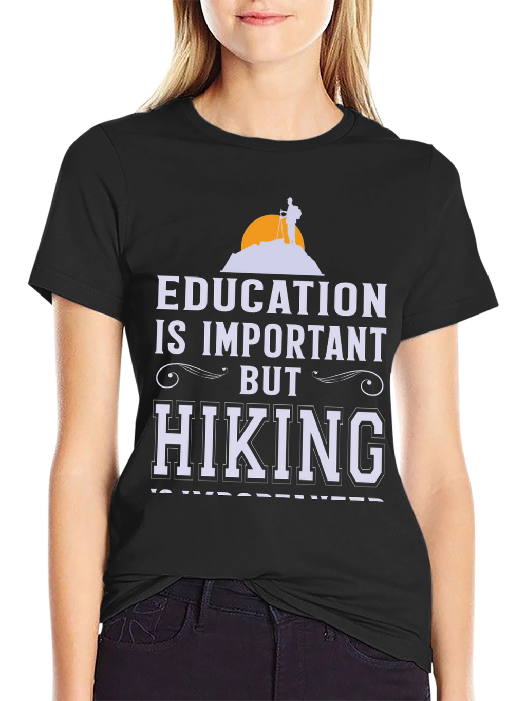 Education vs Hiking Graphic Tee