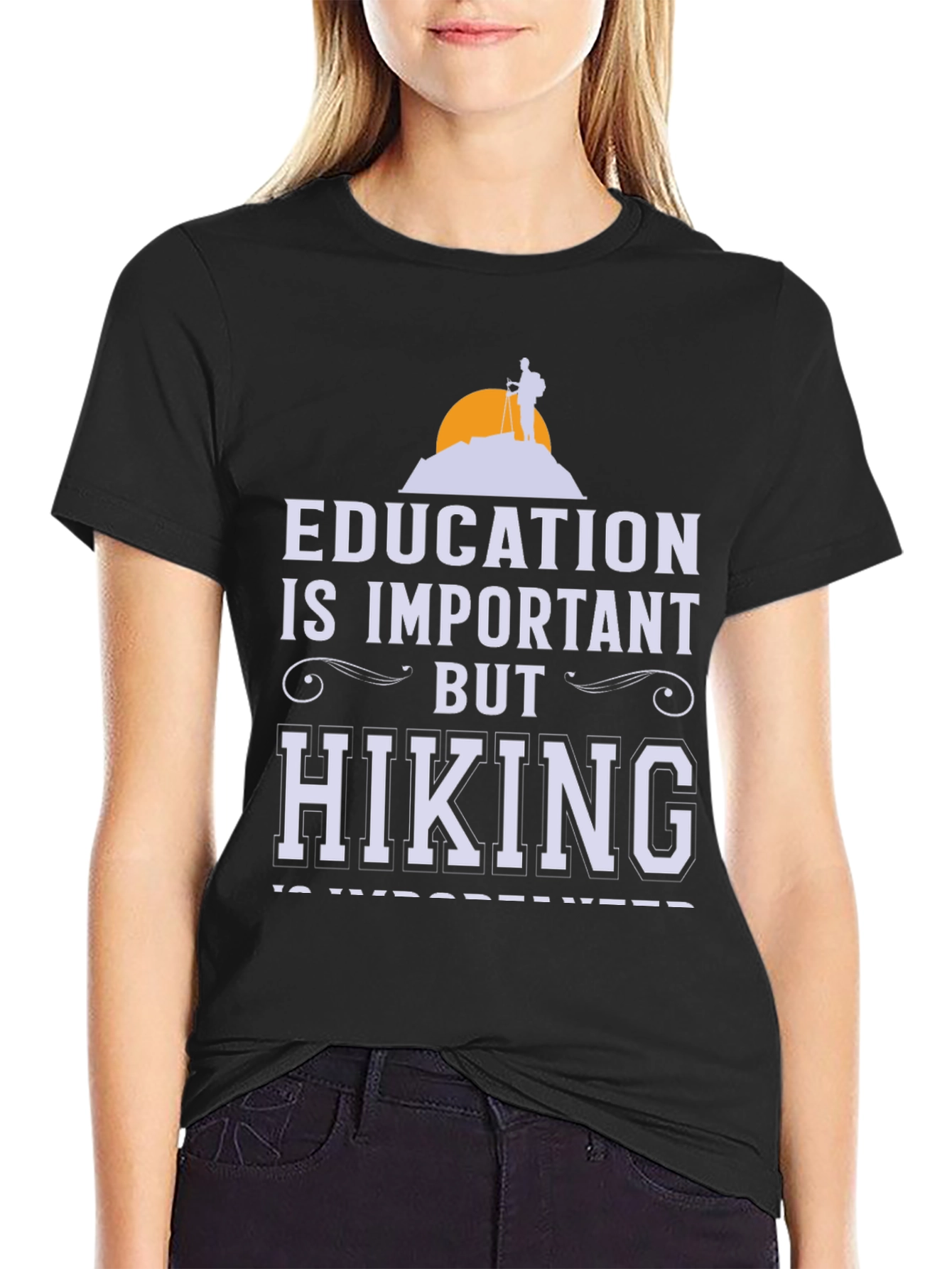 Education vs Hiking Graphic Tee