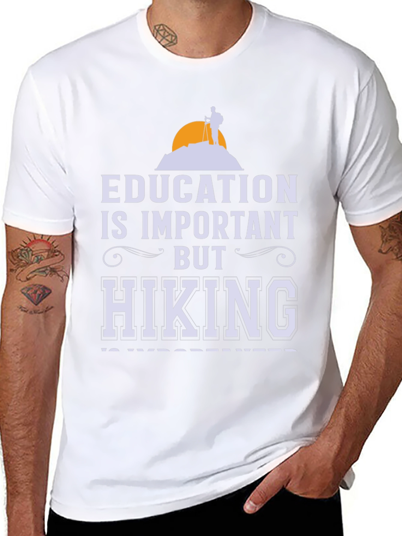 Education vs Hiking Graphic Tee