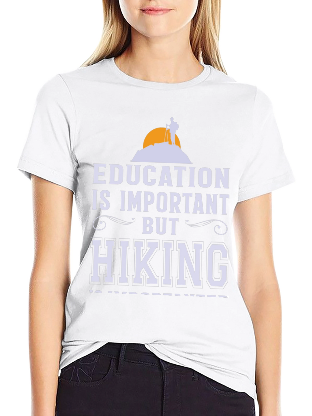 Education vs Hiking Graphic Tee