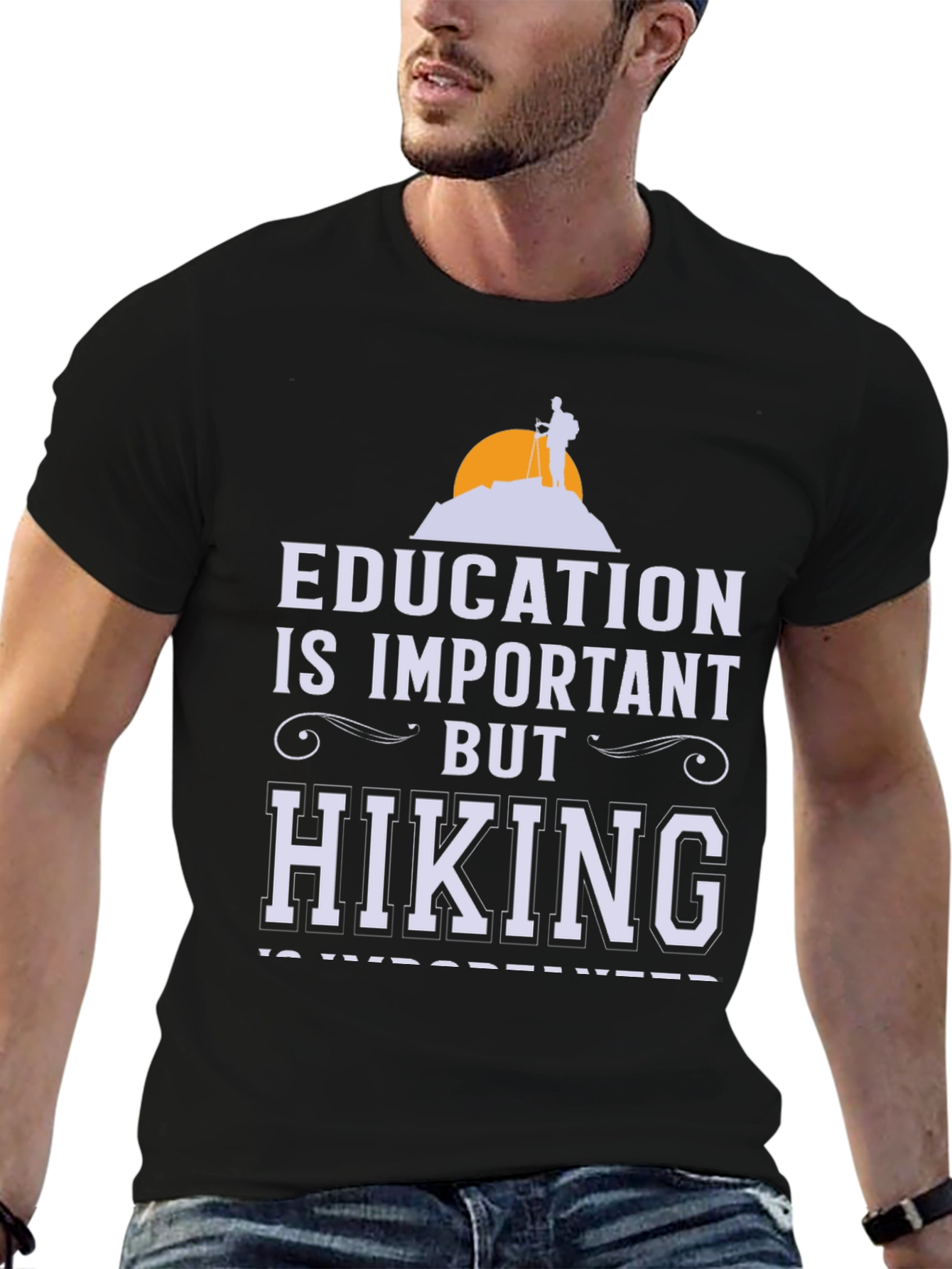 Education vs Hiking Graphic Tee