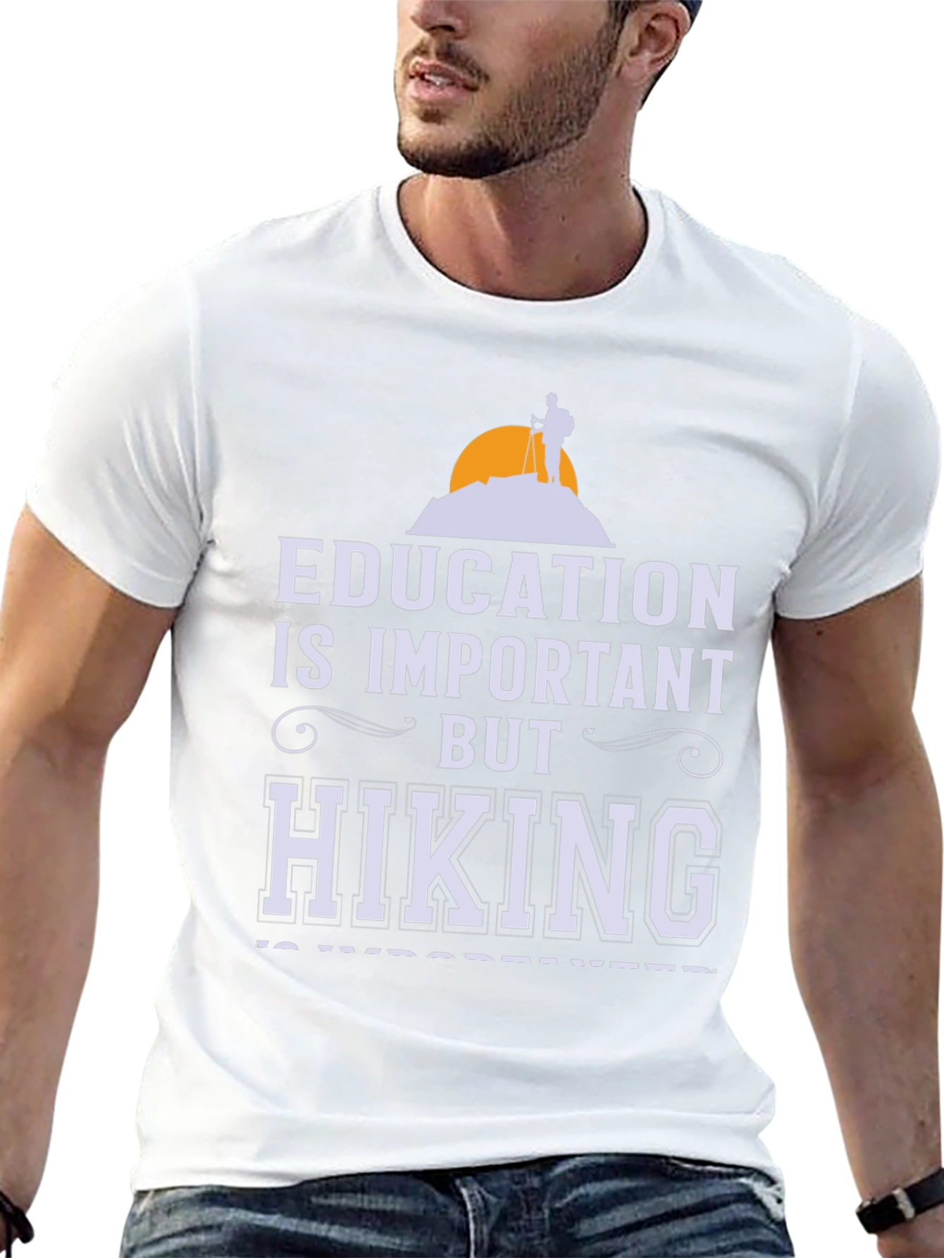 Education vs Hiking Graphic Tee