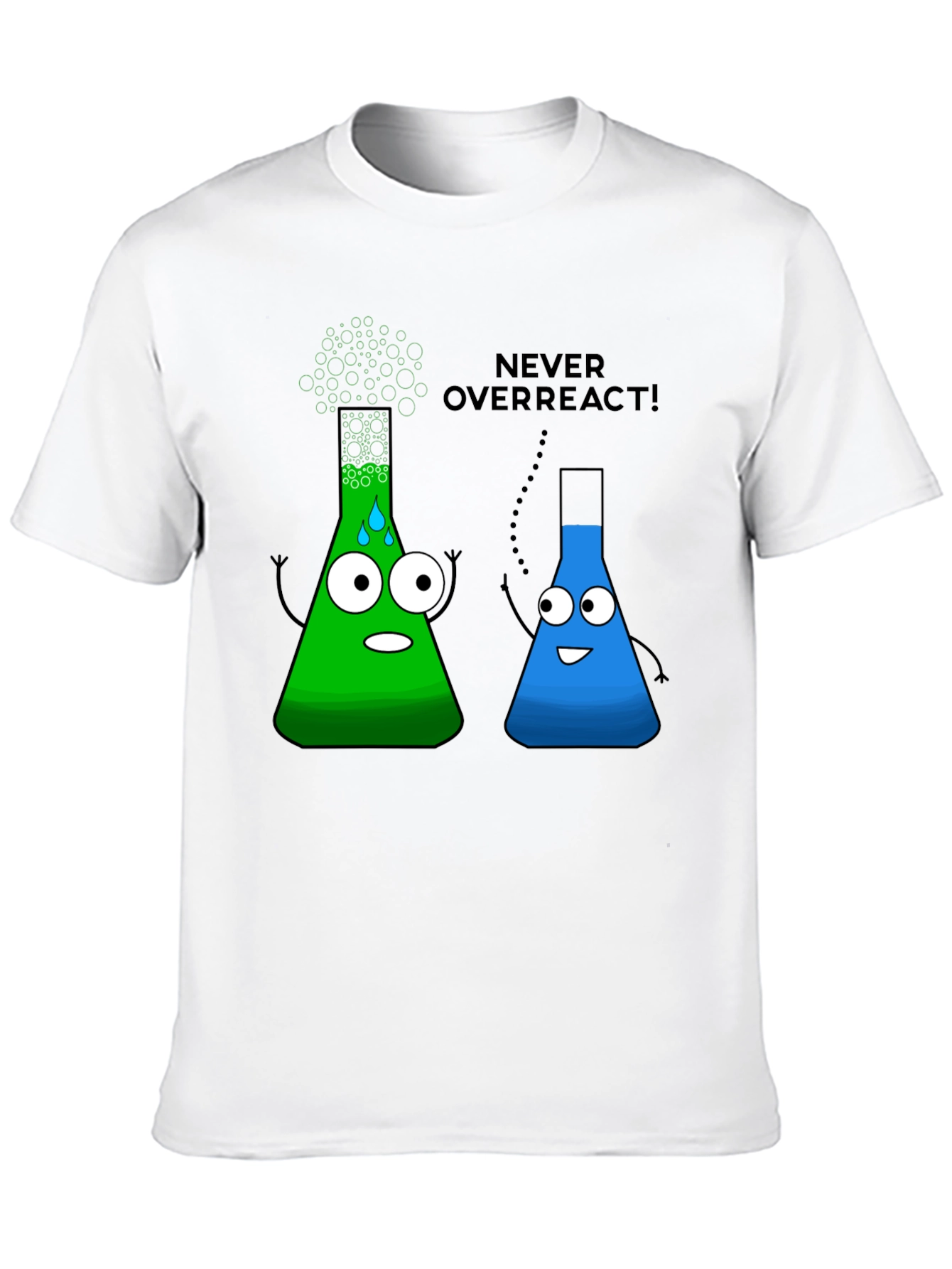 Never Overreact! Science Humor Black T-Shirt
