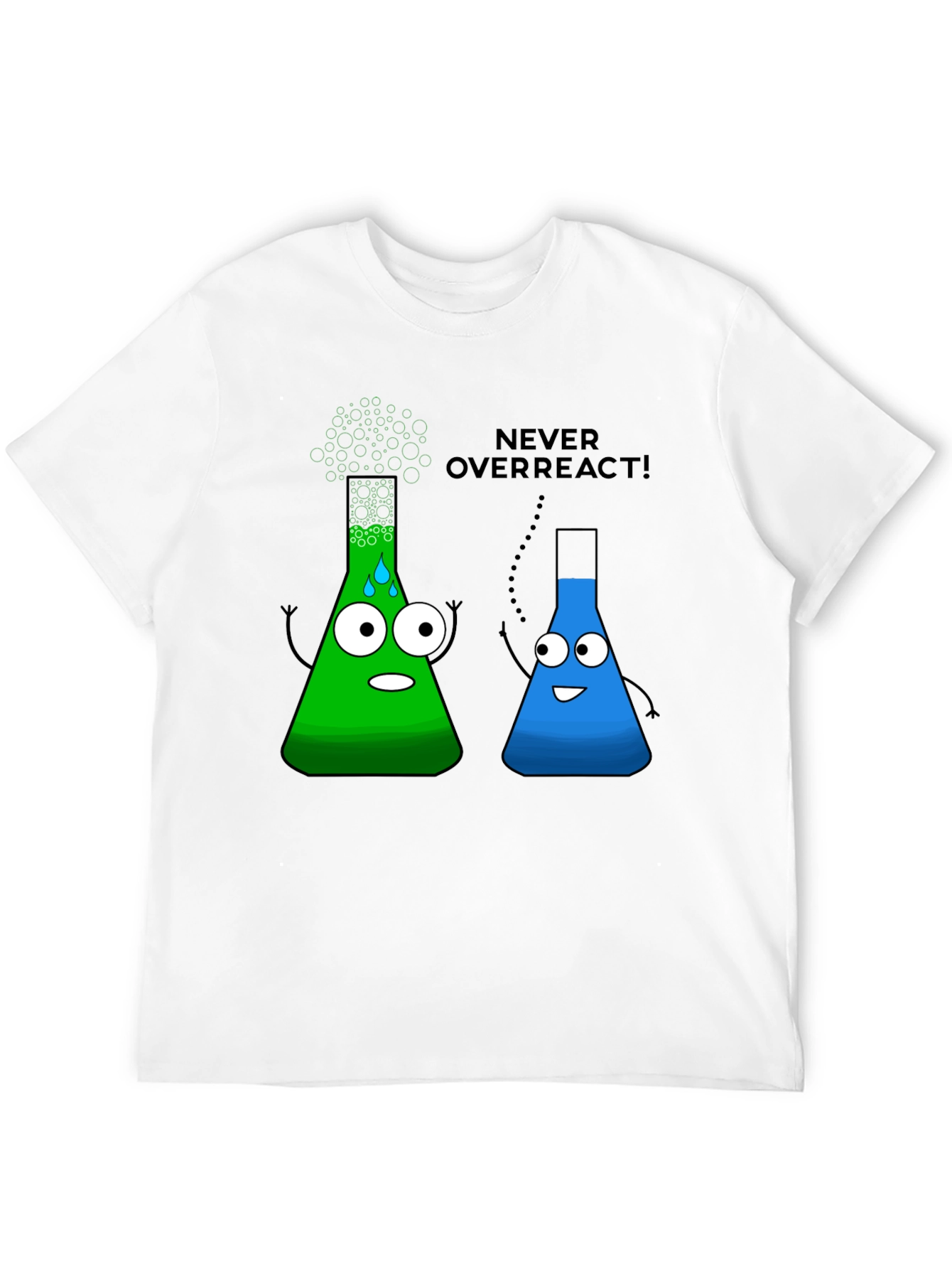 Never Overreact! Science Humor Black T-Shirt