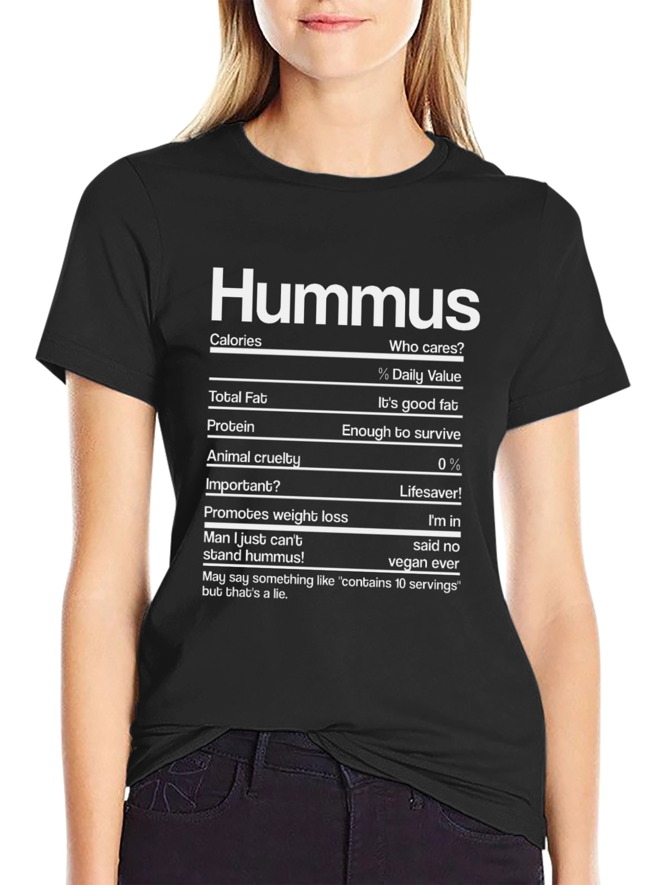 Hummus Nutrition Facts T-Shirt - Funny Vegan Tee