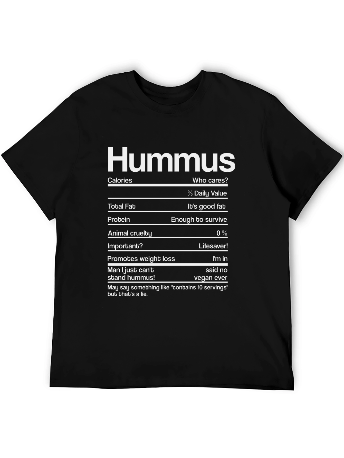 Hummus Nutrition Facts T-Shirt - Funny Vegan Tee