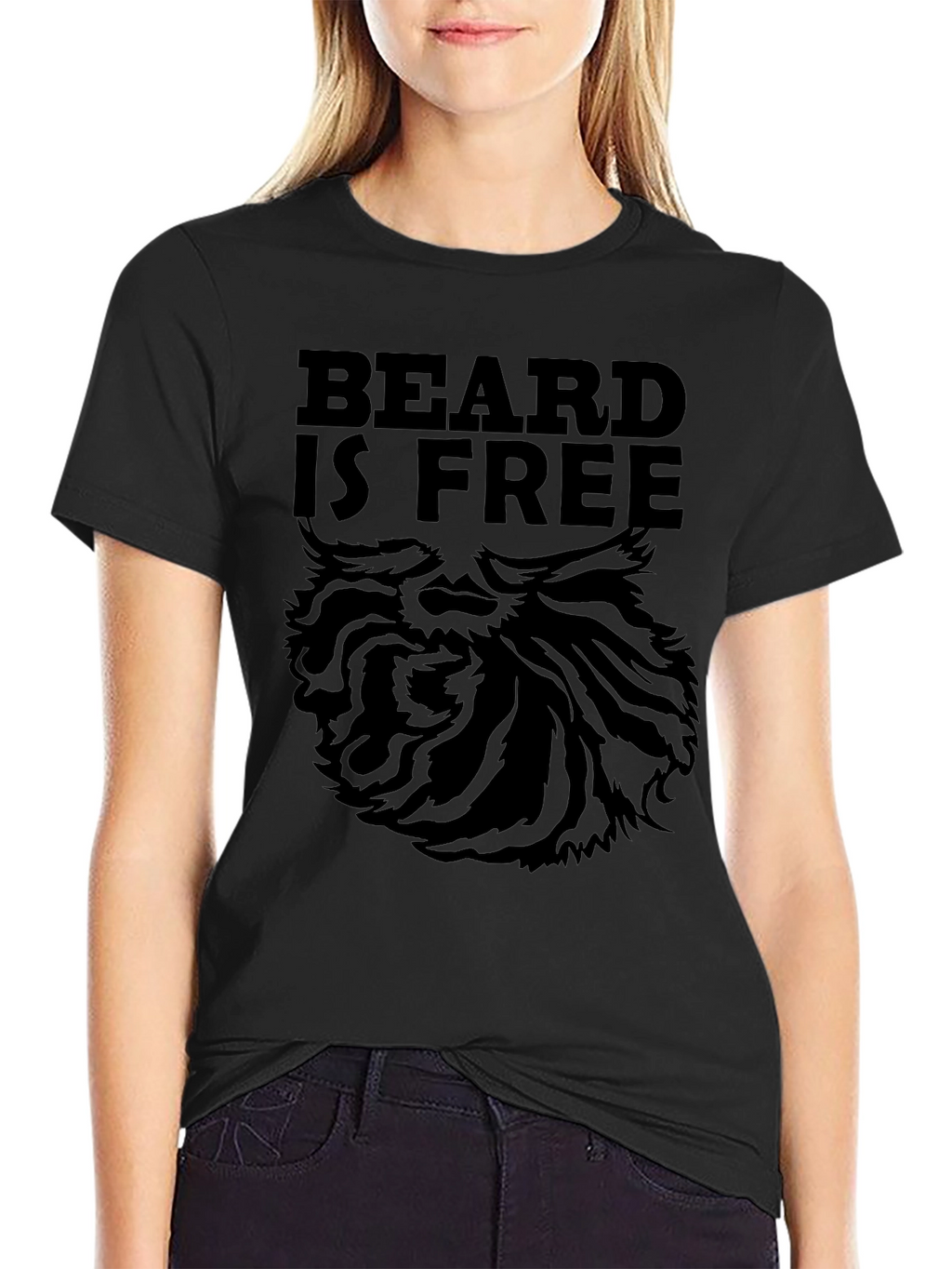 Beard is Free Graphic T-Shirt - Black